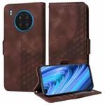 For Honor 50 Lite Embossed Rhombus Starry Leather Phone Case(Brown)