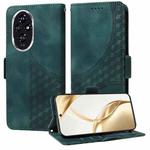 For Honor 200 Embossed Rhombus Starry Leather Phone Case(Green)