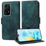 For Honor 200 Lite 5G Global Embossed Rhombus Starry Leather Phone Case(Green)