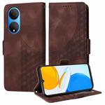 For Honor X7 4G / Play 30 Plus Embossed Rhombus Starry Leather Phone Case(Brown)