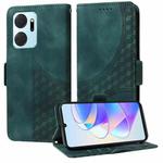 For Honor X7a 4G / Play7T Embossed Rhombus Starry Leather Phone Case(Green)