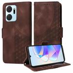 For Honor X7a 4G / Play7T Embossed Rhombus Starry Leather Phone Case(Brown)