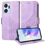For Honor X7a 4G / Play7T Embossed Rhombus Starry Leather Phone Case(Purple)