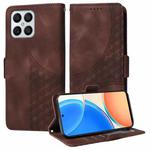 For Honor X8 4G / X30i Embossed Rhombus Starry Leather Phone Case(Brown)