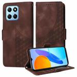 For Honor X6 4G / X6s Embossed Rhombus Starry Leather Phone Case(Brown)