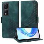 For Honor Play 50 Plus Embossed Rhombus Starry Leather Phone Case(Green)
