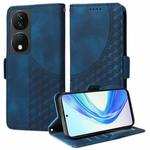 For Honor 90 Smart 5G Global Embossed Rhombus Starry Leather Phone Case(Blue)