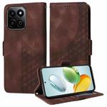 For Honor Play 60 Plus Embossed Rhombus Starry Leather Phone Case(Brown)