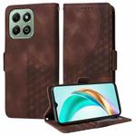 For Honor X6b Embossed Rhombus Starry Leather Phone Case(Brown)