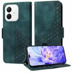 For Honor X60i Embossed Rhombus Starry Leather Phone Case(Green)