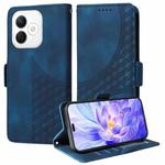 For Honor X60i Embossed Rhombus Starry Leather Phone Case(Blue)