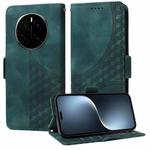 For Honor Magic7 Pro Embossed Rhombus Starry Leather Phone Case(Green)