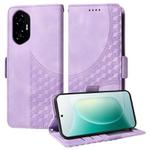 For Honor 300 Embossed Rhombus Starry Leather Phone Case(Purple)