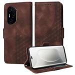 For Honor 300 Pro Embossed Rhombus Starry Leather Phone Case(Brown)