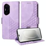 For Honor 300 Pro Embossed Rhombus Starry Leather Phone Case(Purple)