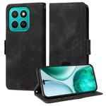For Honor X8c 4G Embossed Rhombus Starry Leather Phone Case(Black)