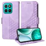For Honor X8c 4G Embossed Rhombus Starry Leather Phone Case(Purple)