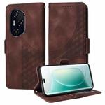 For Honor 400 Embossed Rhombus Starry Leather Phone Case(Brown)