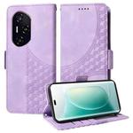 For Honor 400 Embossed Rhombus Starry Leather Phone Case(Purple)