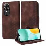 For Honor Play 60 Embossed Rhombus Starry Leather Phone Case(Brown)