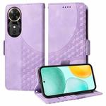 For Honor Play 60 Embossed Rhombus Starry Leather Phone Case(Purple)