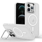 For iPhone 12 Pro Max Skin Feel Lens Holder Magsafe Phone Case(Transparent)