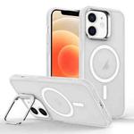 For iPhone 12 mini Magsafe Skin Feel Lens Holder Phone Case(Transparent)