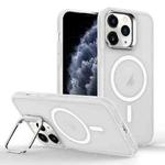 For iPhone 11 Pro Max Magsafe Skin Feel Lens Holder Phone Case(Transparent)