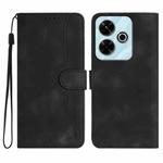 For Xiaomi Redmi 13 4G Heart Pattern Skin Feel Leather Phone Case(Black)