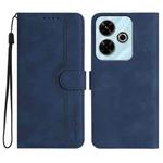For Xiaomi Redmi 13 4G Heart Pattern Skin Feel Leather Phone Case(Royal Blue)