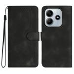 For Redmi Note 14 5G Heart Pattern Skin Feel Leather Phone Case(Black)