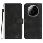 For Redmi Note 14 Pro+ 5G Heart Pattern Skin Feel Leather Phone Case(Black)