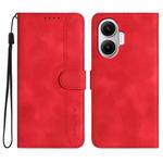 For Redmi Turbo 4 Pro / Xiaomi Poco F7 Heart Pattern Skin Feel Leather Phone Case(Red)