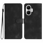 For Redmi Turbo 4 Pro / Xiaomi Poco F7 Heart Pattern Skin Feel Leather Phone Case(Black)