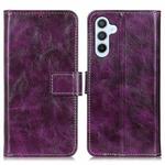 For Samsung Galaxy S24 FE 5G Retro Crazy Horse Texture Leather Phone Case(Purple)