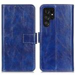 For Samsung Galaxy S25 Ultra 5G Retro Crazy Horse Texture Leather Phone Case(Blue)