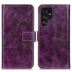 For Samsung Galaxy S25 Ultra 5G Retro Crazy Horse Texture Leather Phone Case(Purple)