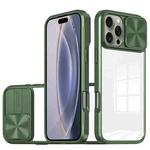 For iPhone 16 Pro Max Sliding Camshield Acrylic Hybrid TPU Phone Case(Olive Green)