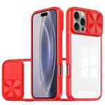 For iPhone 16 Pro Max Sliding Camshield Acrylic Hybrid TPU Phone Case(Red)