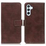 For Samsung Galaxy S24 FE 5G Magnetic Crocodile Texture Leather Phone Case(Brown)