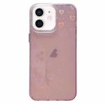 For iPhone 12 Love Pattern Transparent Lens Frame IMD Acrylic Phone Case(Pink)