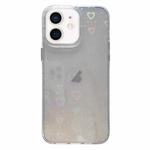 For iPhone 12 Love Pattern Transparent Lens Frame IMD Acrylic Phone Case(White)