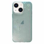 For iPhone 13 Love Pattern Transparent Lens Frame IMD Acrylic Phone Case(Green)