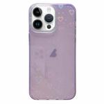 For iPhone 13 Pro Max Love Pattern Transparent Lens Frame IMD Acrylic Phone Case(Purple)