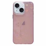 For iPhone 14 Love Pattern Transparent Lens Frame IMD Acrylic Phone Case(Pink)