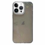 For iPhone 15 Pro Love Pattern Transparent Lens Frame IMD Acrylic Phone Case(Black)