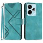 For Redmi 13 4G Line Pattern Skin Feel Leather Phone Case(Light Blue)