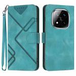 For Redmi Note 14 Pro+ 5G Line Pattern Skin Feel Leather Phone Case(Light Blue)