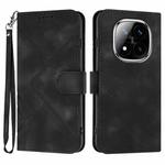 For Redmi Note 14 Pro+ 5G Line Pattern Skin Feel Leather Phone Case(Black)