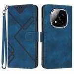 For Redmi Note 14 Pro+ 5G Line Pattern Skin Feel Leather Phone Case(Royal Blue)